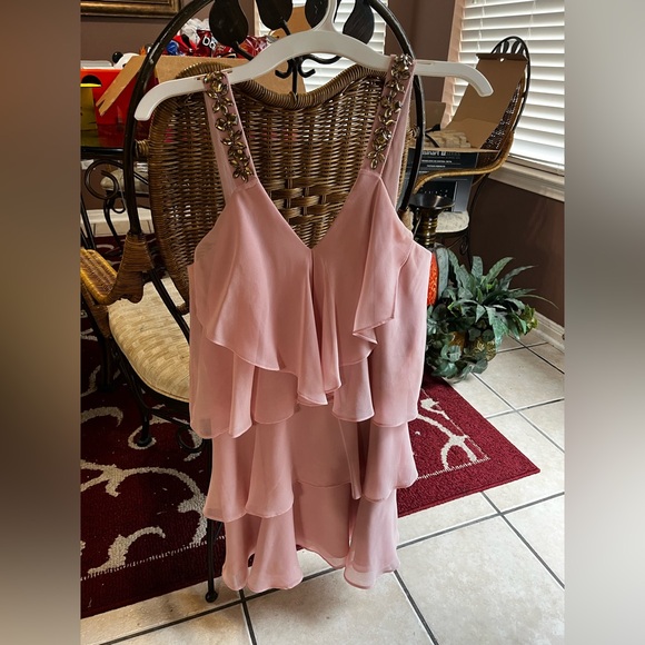 BCBGMaxAzria Pink Ruffled Tiered Sundress - Picture 1 of 4